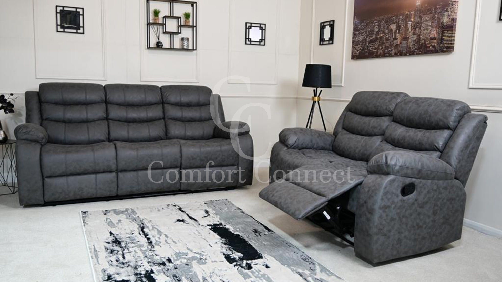 Luxury Leather Recliner Sofa Set – Ultimate Comfort & Timeless Style