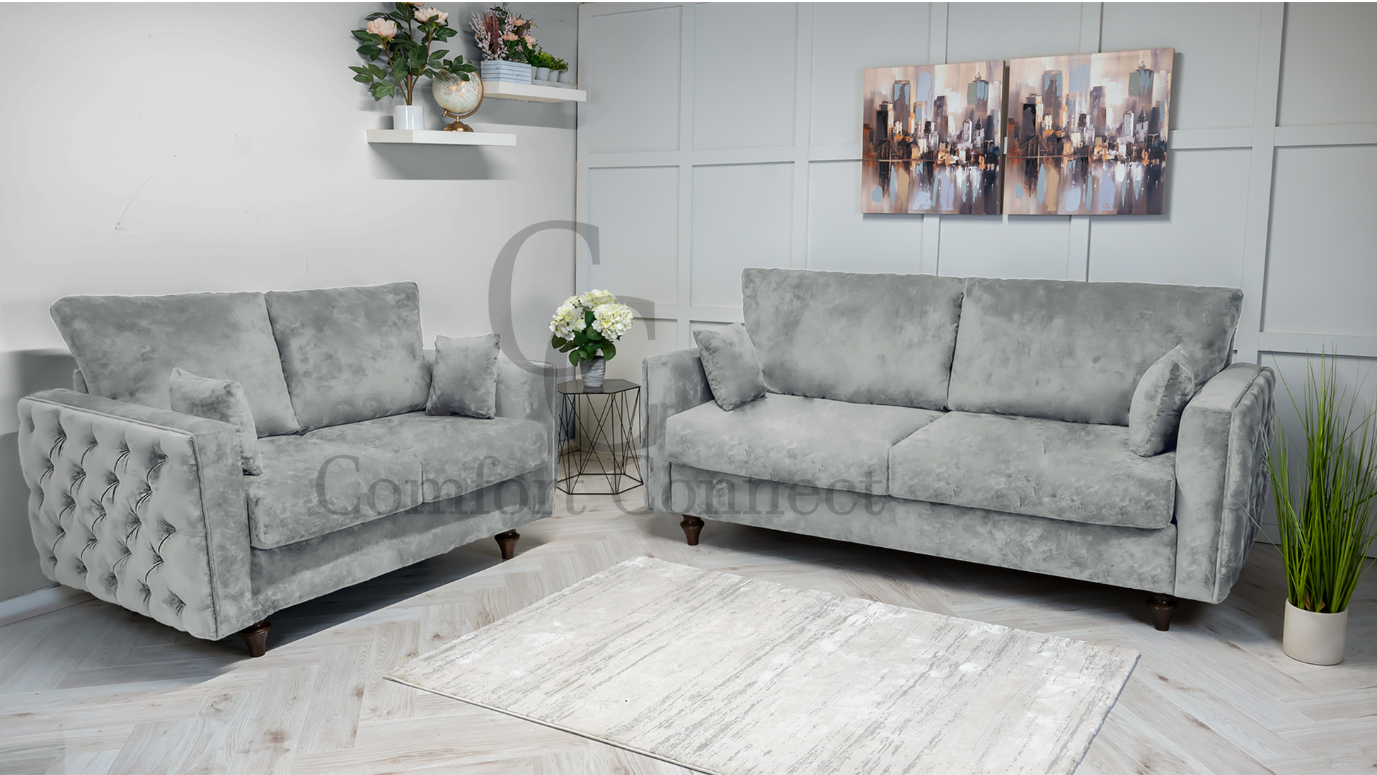 Oak Sofa Set | Stylish Oak Sofa Set | Comfort Connect