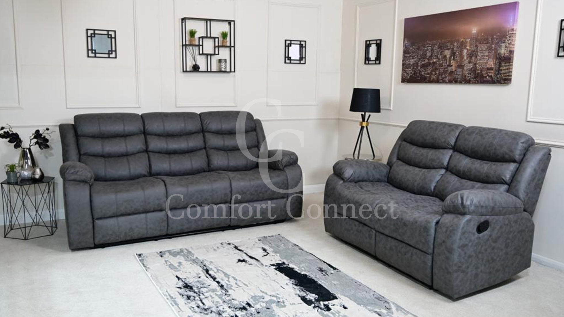 Luxury Leather Recliner Sofa Set – Ultimate Comfort & Timeless Style